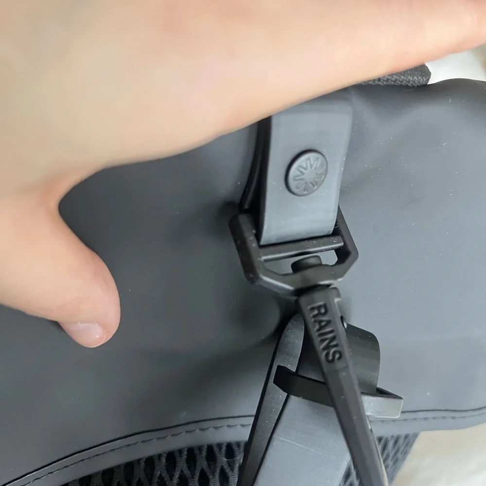 Rains Black Mesh Roll top Backpack